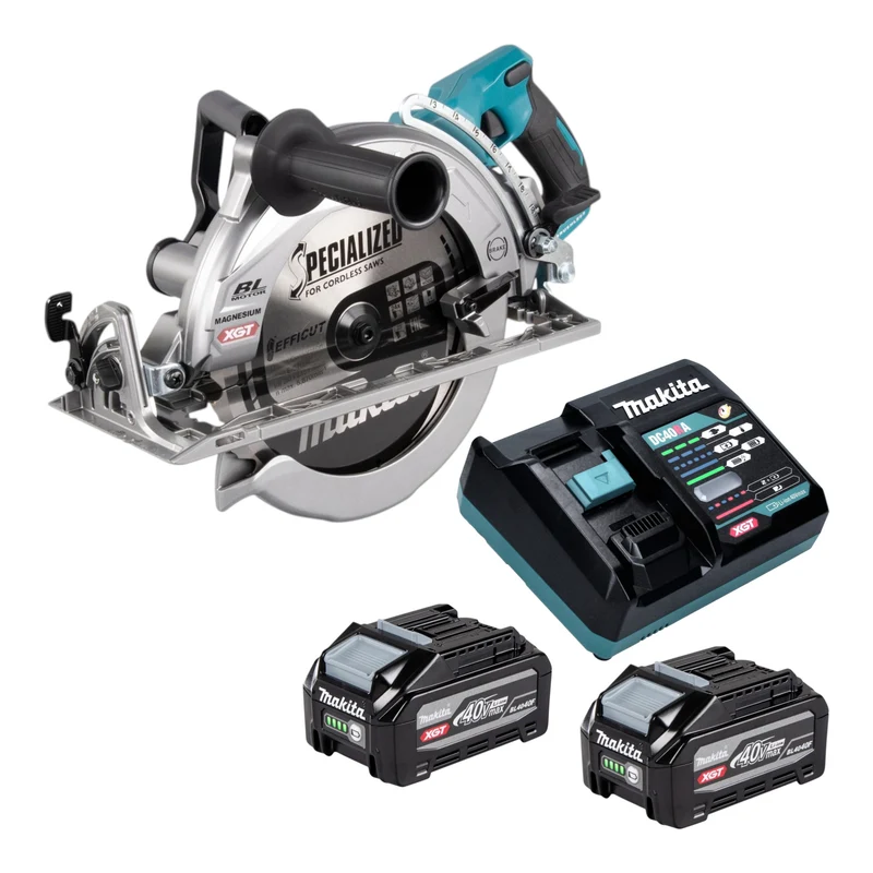 Makita RS 002 GU201 Akku Handkreissäge 40 V max. 260 mm Brushless + 2x Akku 4,0 Ah + Ladegerät