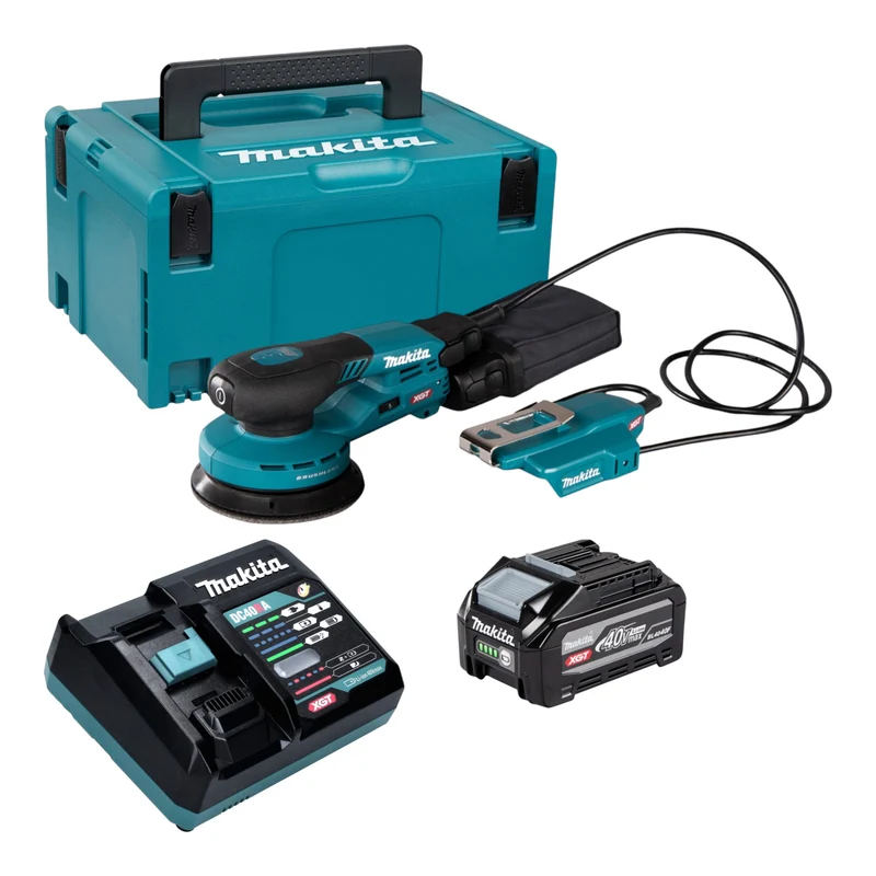 Makita BO 003 CGU101 Akku Exzenterschleifer 40 V max. 125 mm 3,0 mm Hub Brushless + 1x Akku 4,0 Ah + Ladegerät + Makpac