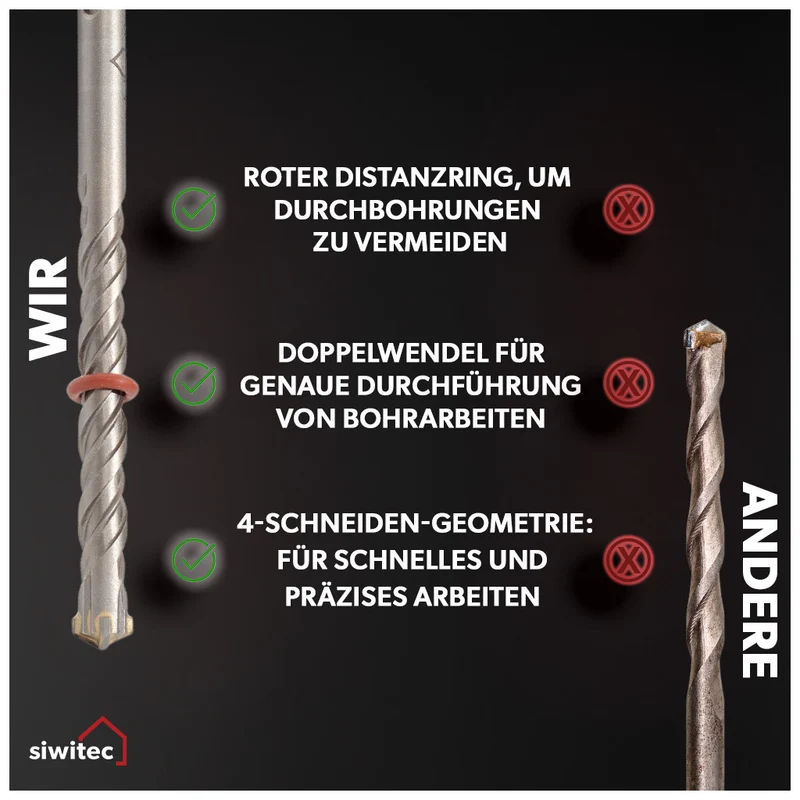 Siwitec SDS Max Betonbohrerset 3-teilig