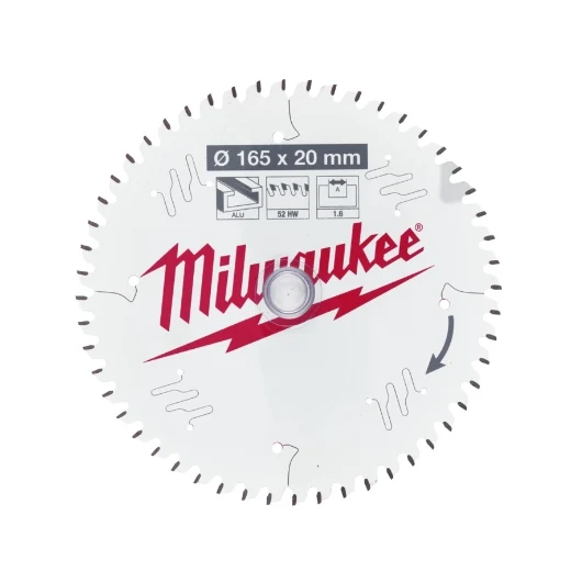 Milwaukee 165/20 mm Z52 Wechselzahn Kreissägeblatt Alu für Tauchkreissägen