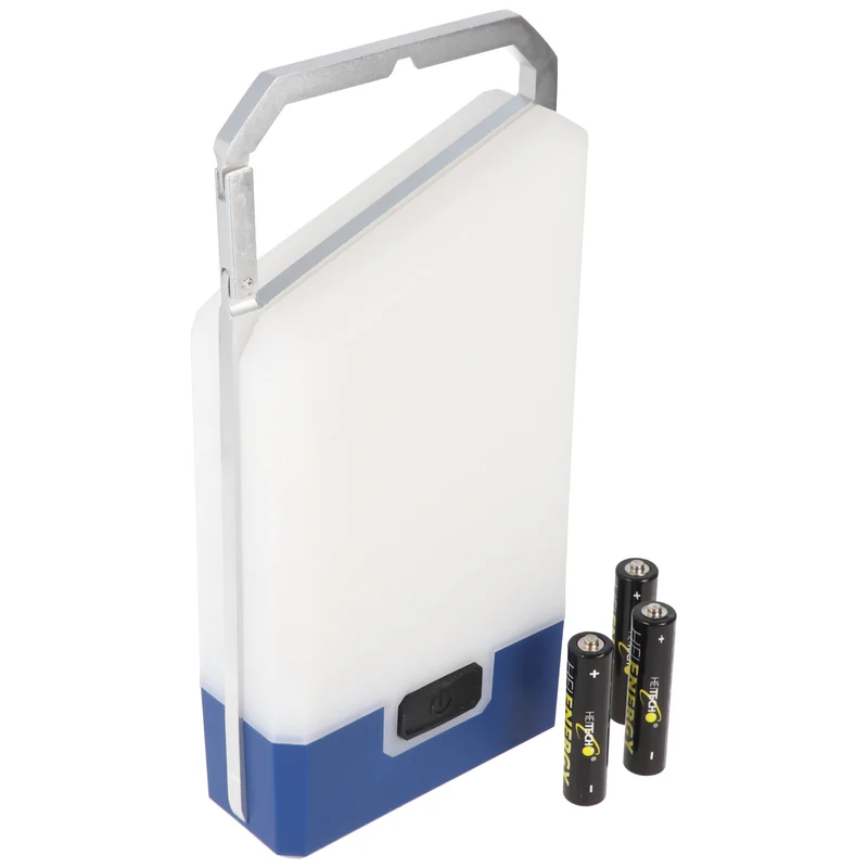 Heitech LED Camping Leuchte mit 3 Leuchtstufen, 250 Lumen, integrierter Karabinerhaken, inklusive 3x Micro, AAA Batterien