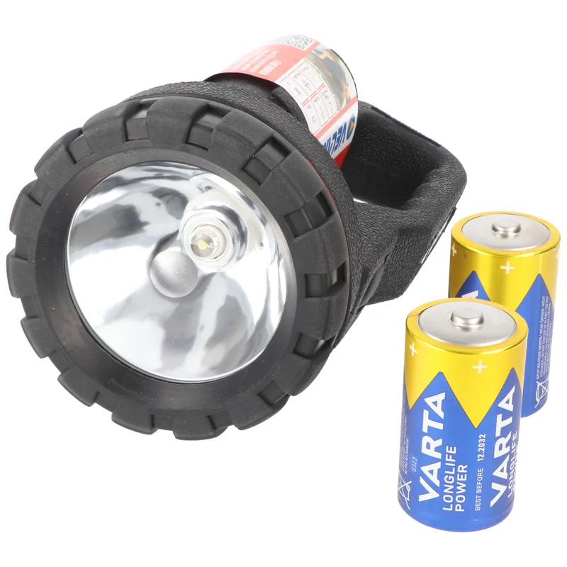 Velamp LED Handleuchte FARO RUBBER mit bis zu 35 Lumen, 0,5W aus natürlichem Kautschuk, inklusive 2 Stück Mono D Batterien