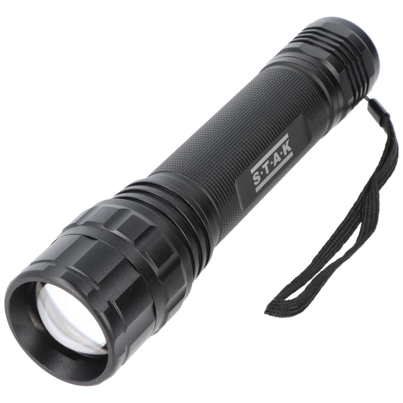 Velamp LED Stabtaschenlampe, LED CREE XPH 20W mit Zoom, für 6x AA Batterien