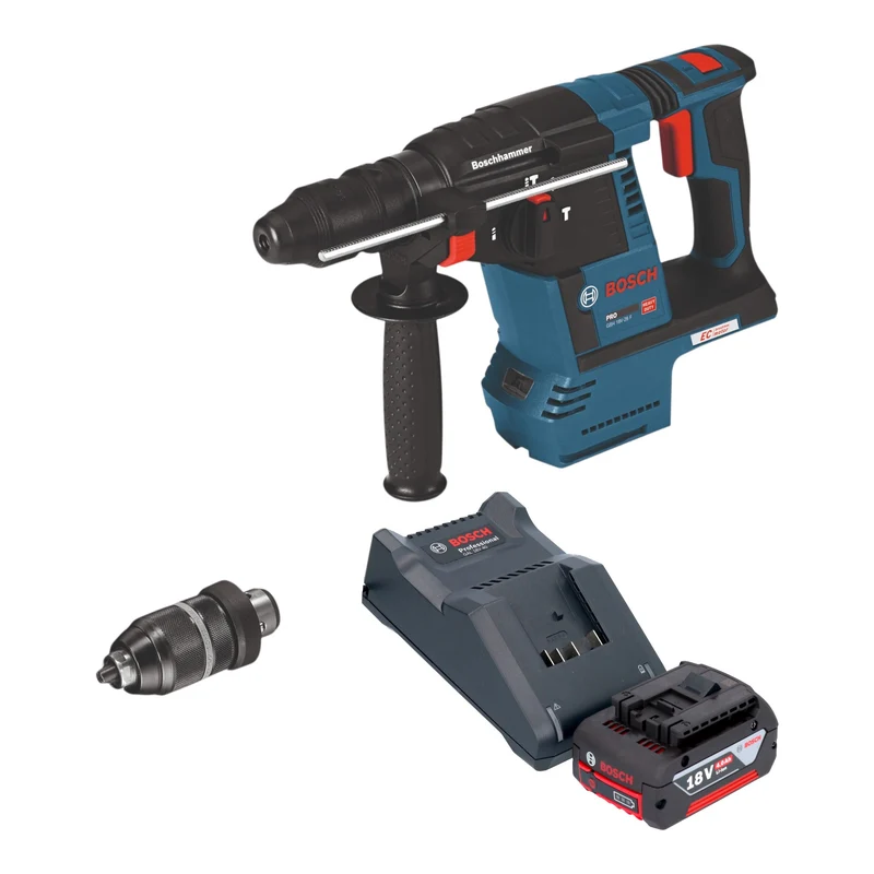 Bosch GBH 18V-26 F Professional Akku Bohrhammer 18 V 2,6 J SDS Plus + 1x Akku 4,0 Ah + Ladegerät