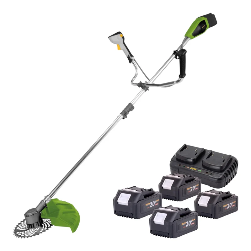 Procraft PTA-41-BB Akku Freischneider 40 V ( 2x 20 V ) 420 mm Brushless + 4x Akku 4,0 Ah + Ladegerät