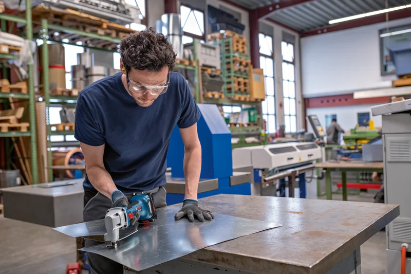 Bosch Professional GSC 18V-16 E Akku-Blechschere mit 2 x 4.0 Ah ProCore in L-Boxx