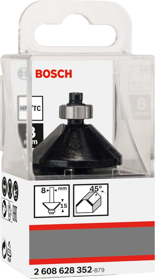 Bosch Fasefräser, 8 mm, B 11 mm, L 15 mm, G 56 mm, 45°