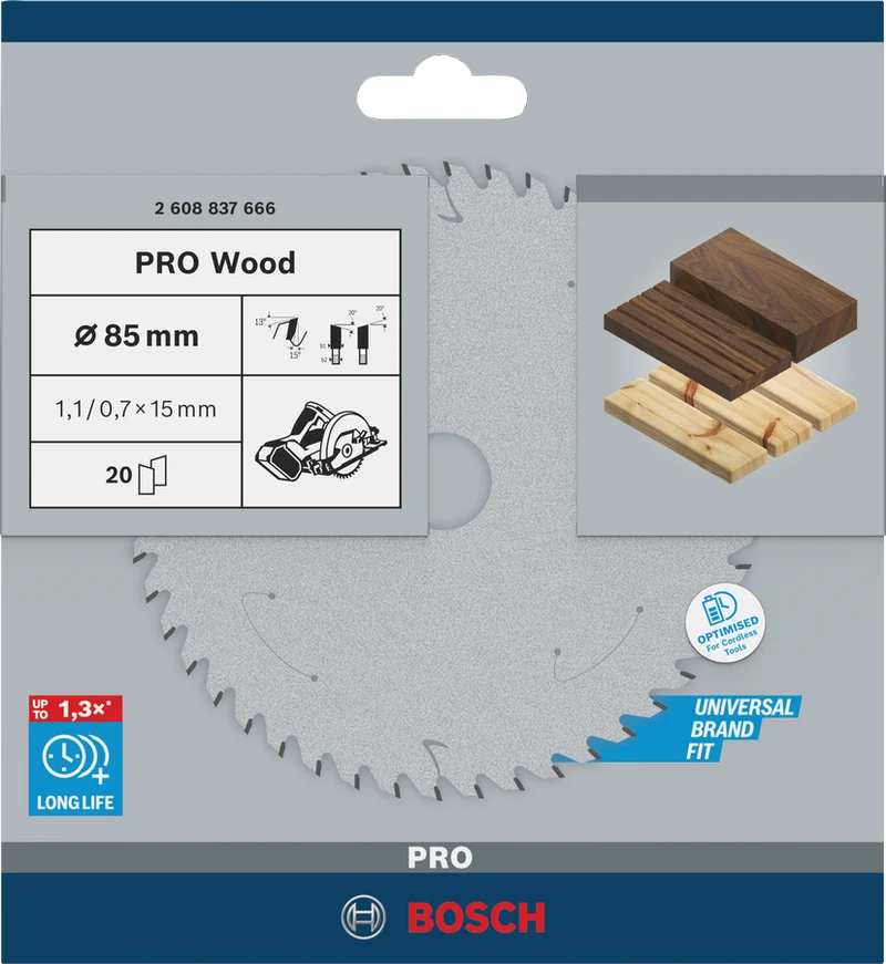 Bosch PRO Kreissägeblatt Wood cordless 85 x 1,1 x 15 mm