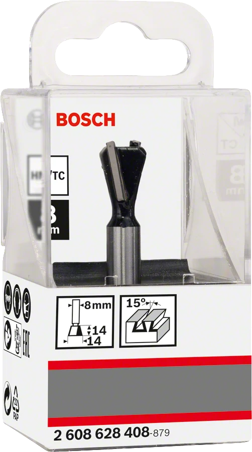 Bosch Zinkenfräser, 8 mm, D1 14 mm, L 14 mm, G 55 mm, 15°