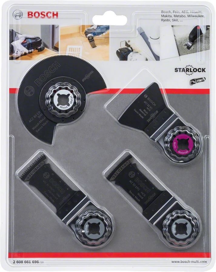 Bosch Starlock Boden-/Einbau-Set, 4-teilig, bestehend aus Werkz. für Fußbodenarbeiten