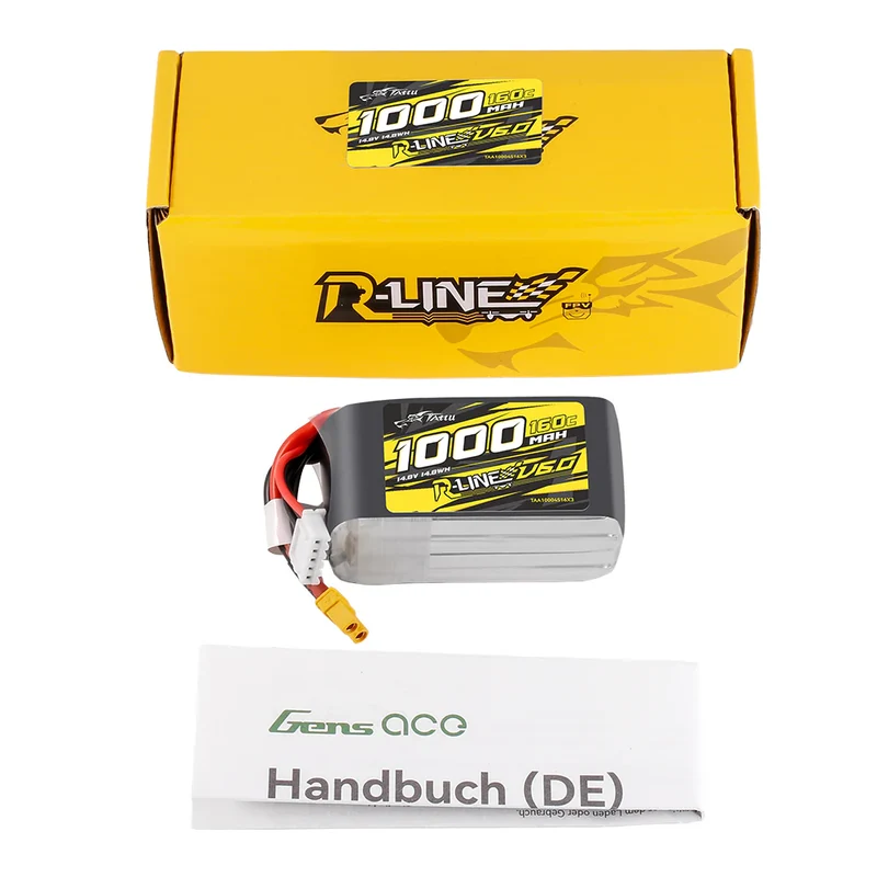 Tattu R-Line Version 6.0 1000mAh 14,8V 160C 4S1P LiPo-Akkupack mit XT30-Stecker