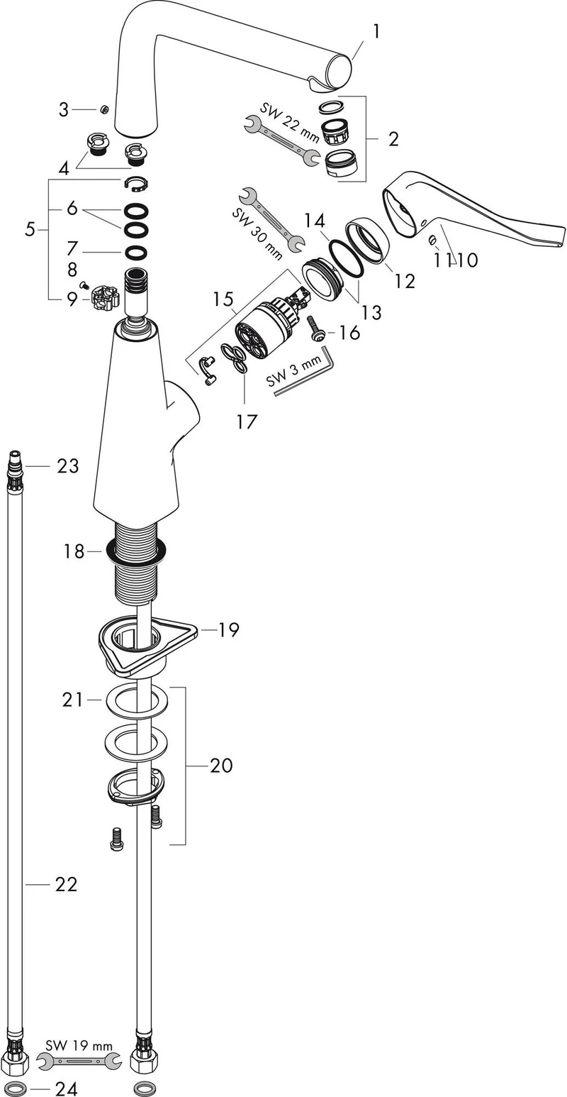 HANSGROHE Metris M71 Einhebel-Küchenmischer 320 Eco mit ComfortZone und SoftStart in Chrom