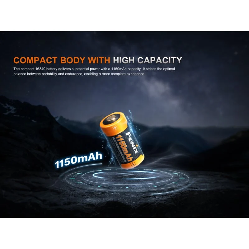 Fenix 16340 - 1150mAh, 3,6V - 3,7V ARB-L16-1150P Li-Ion-Akku RC123A