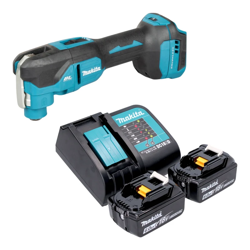 Makita DTM 53 SG Akku Multifunktionswerkzeug 18 V OIS / Starlock Brushless + 2x Akku 6,0 Ah + Ladegerät
