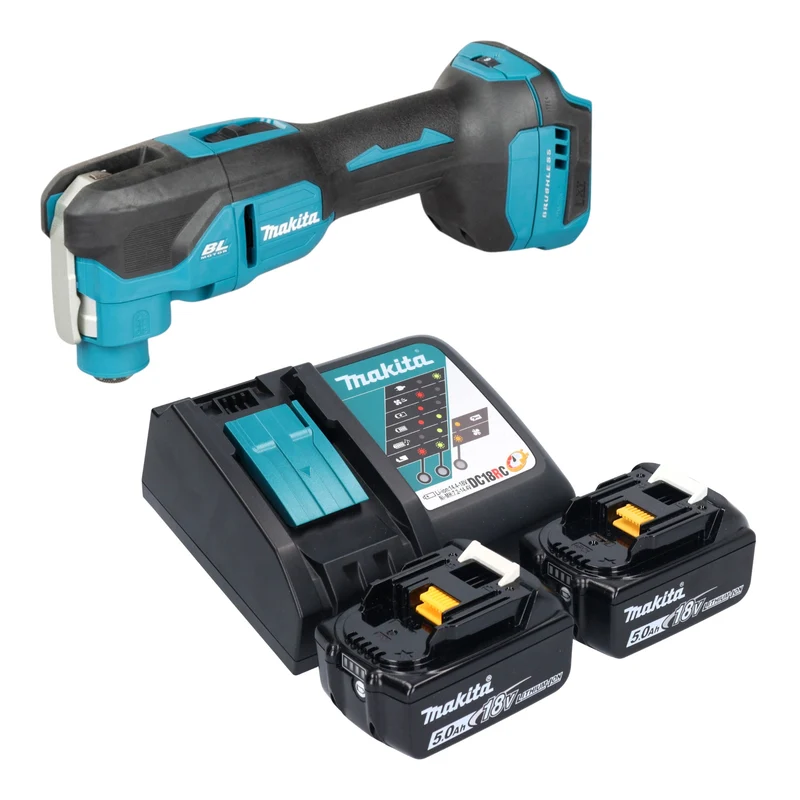 Makita DTM 53 RT Akku Multifunktionswerkzeug 18 V OIS / Starlock Brushless + 2x Akku 5,0 Ah + Ladegerät