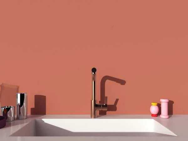 IDEAL STANDARD Gusto Küchenarmatur 235 mm L-Auslauf mit 2-Funktionsbrause Sunset Rose
