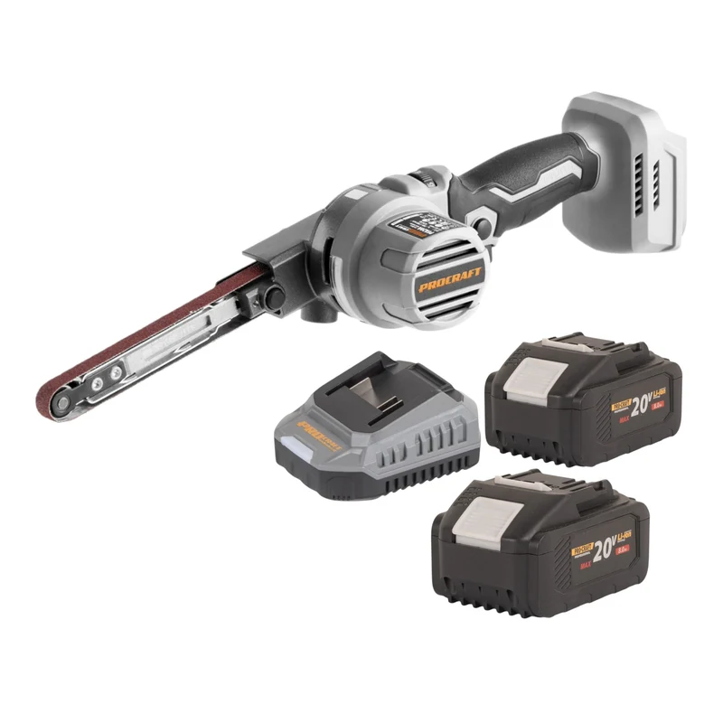 ProCraft Industrial PFA20A-BB Akku Bandfeile 20 V 13 x 457 mm Brushless + 2x Akku 8,0 Ah + Ladegerät