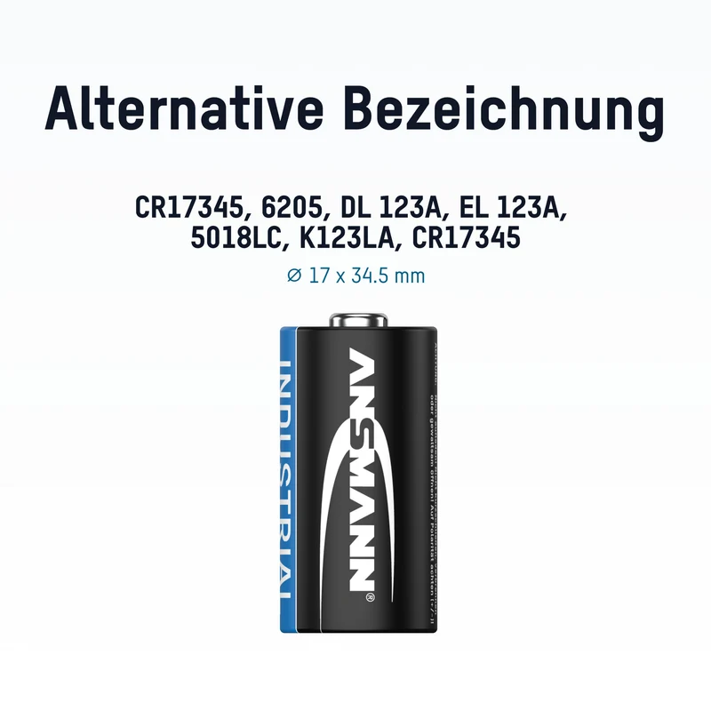 Ansmann Lithium Batterie CR123A / CR17335, 3 Volt, 10er Sparpack, perfekt für den alltäglichen Gebrauch