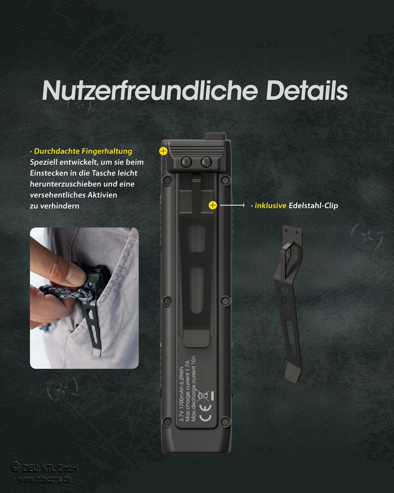 Nitecore LED Taschenlampe EDC27, bis zu 3000 Lumen