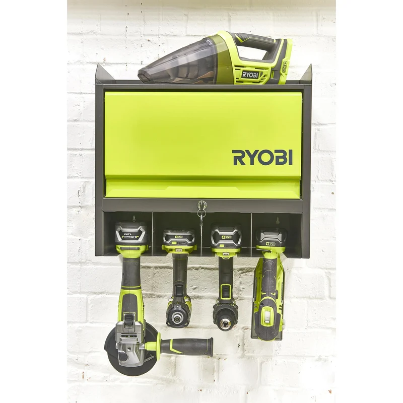 RYOBI Garagen-Wandschrank RHWS-01 (belastbar bis 150 kg, eintürig, 434 x 478 x 282 mm)