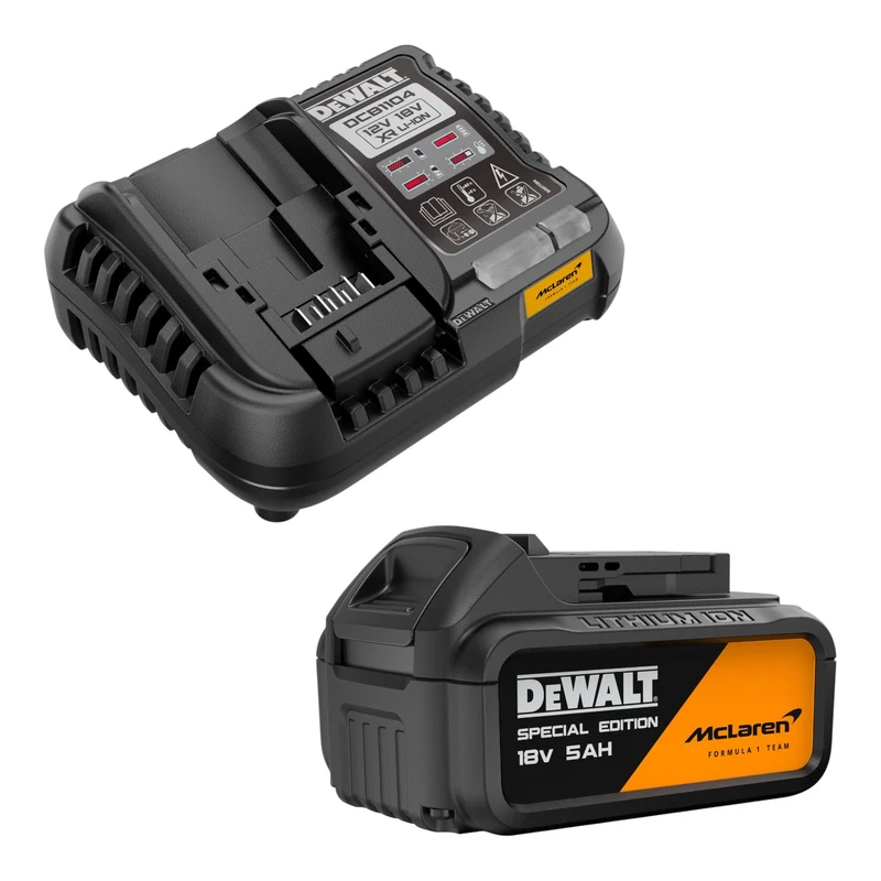 DeWalt DCD 86M P1T Akku Schlagbohrschrauber 18 V 90 Nm Brushless McLaren F1 Edition + 1x Akku 5,0 Ah + Ladegerät + TSTAK