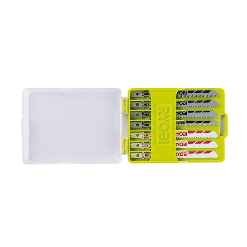 RYOBI 10-teiliges Stichsägeblatt-Set für Holz, Metall und Kunststoff (RAK10JSB, T-Schaft-Aufnahme, für Stichsägen)