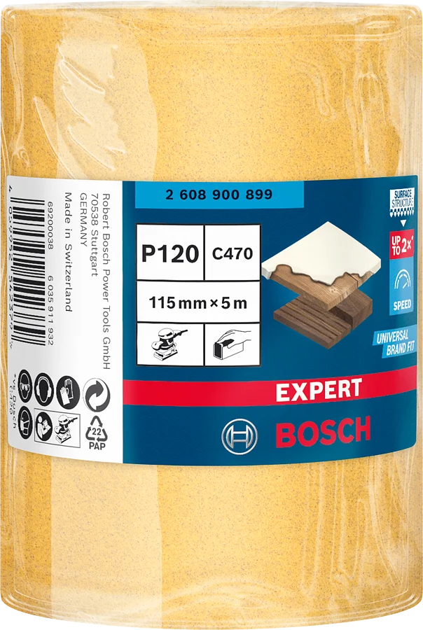Bosch EXPERT Schleifpapierrolle C470 zum Handschleifen 115 x 5000 mm