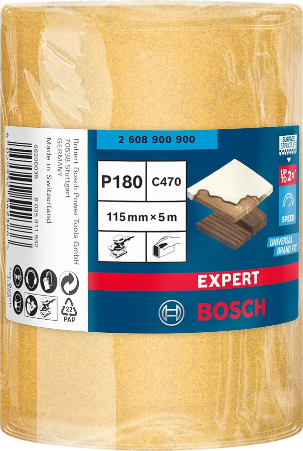 Bosch EXPERT Schleifpapierrolle C470 zum Handschleifen 115 x 5000 mm