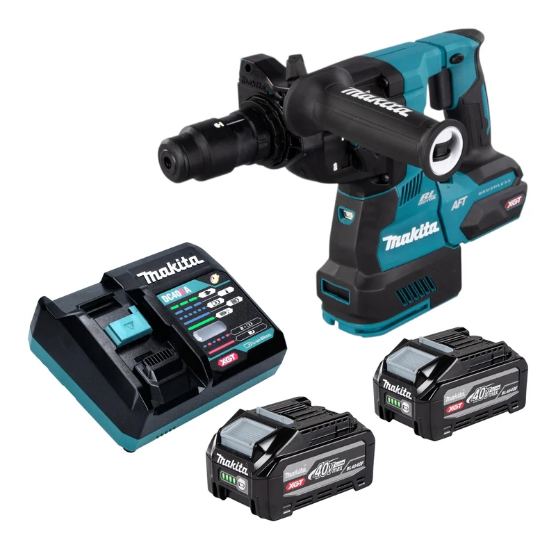Makita HR 002 GU201 Akku Bohrhammer 40 V max. 2,9 J SDS plus Brushless + 2x Akku 4,0 Ah + Ladegerät