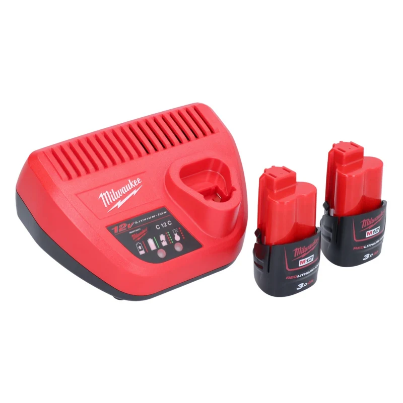 Milwaukee M12 FHIR38LR-302 Hochgeschwindigkeits Akku Ratsche Lang 12 V 47 Nm 3/8" + 2x Akku 3,0 Ah + Ladegerät