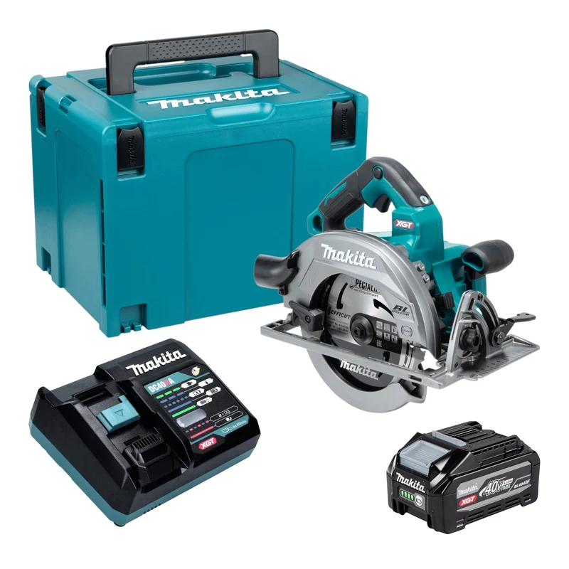 Makita HS 003 GU101 Akku Handkreissäge 40 V max. 190 mm Brushless + 1x Akku 4,0 Ah + Ladegerät + Makpac