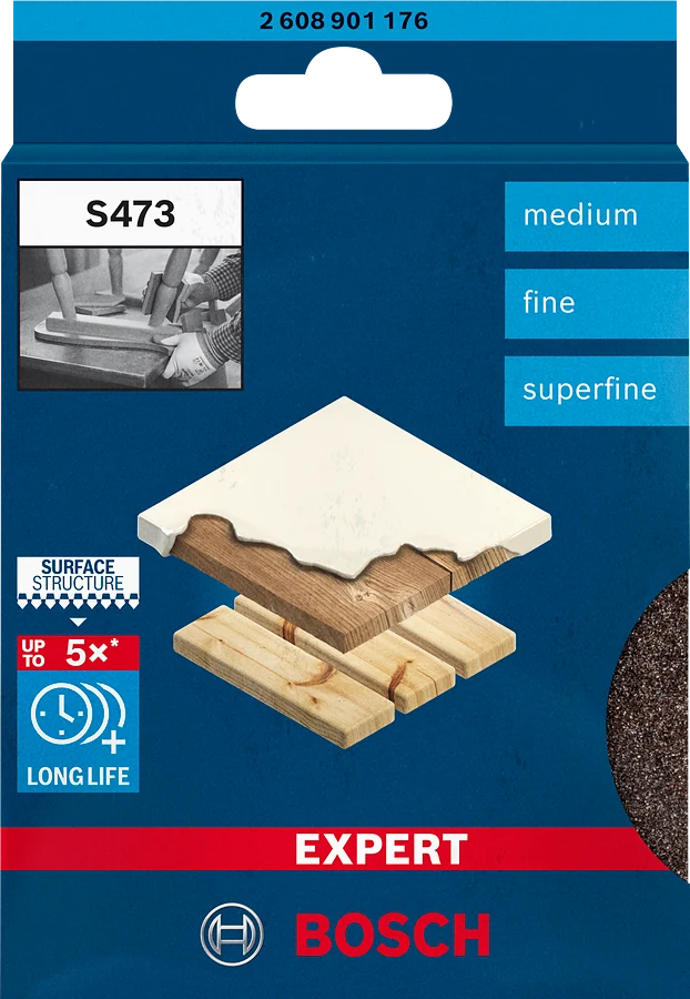 Bosch EXPERT S473 Flex Schleifblock Set 3-tlg. (Feinheitsgrad: mittel, fein, super fein, Größe: 98 x 120 x 13 mm)