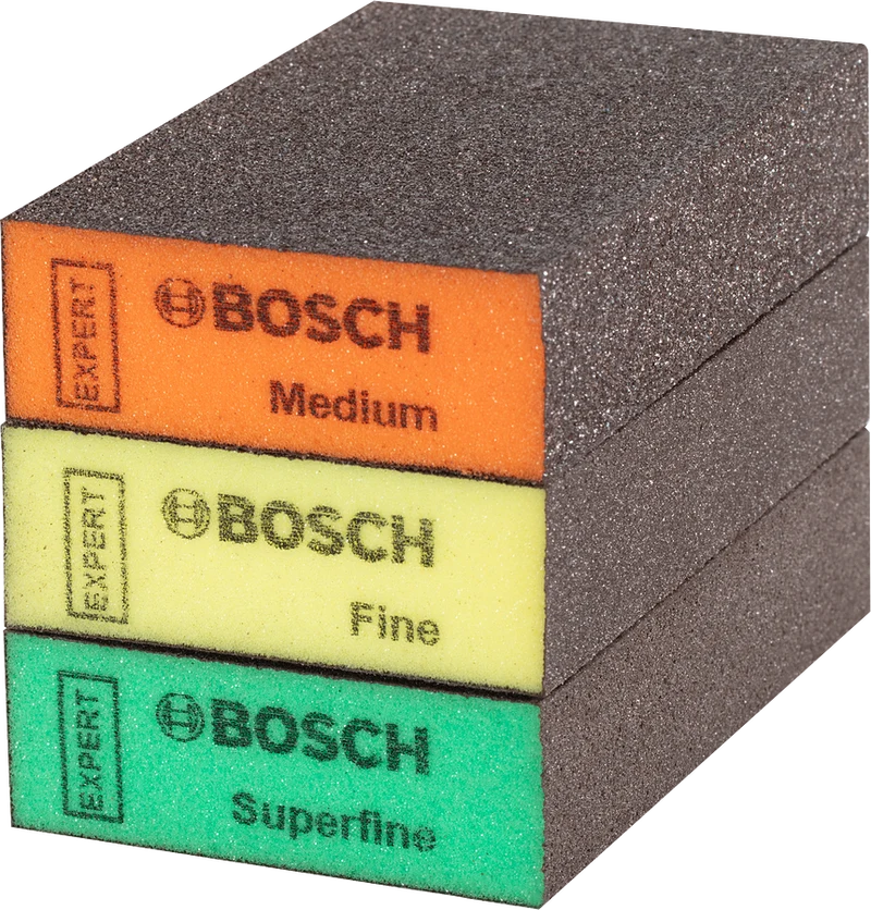 Bosch EXPERT S471 Schaumstoff-Schleifschwamm (69 x 97 x 26 mm mittel, fein, superfein)
