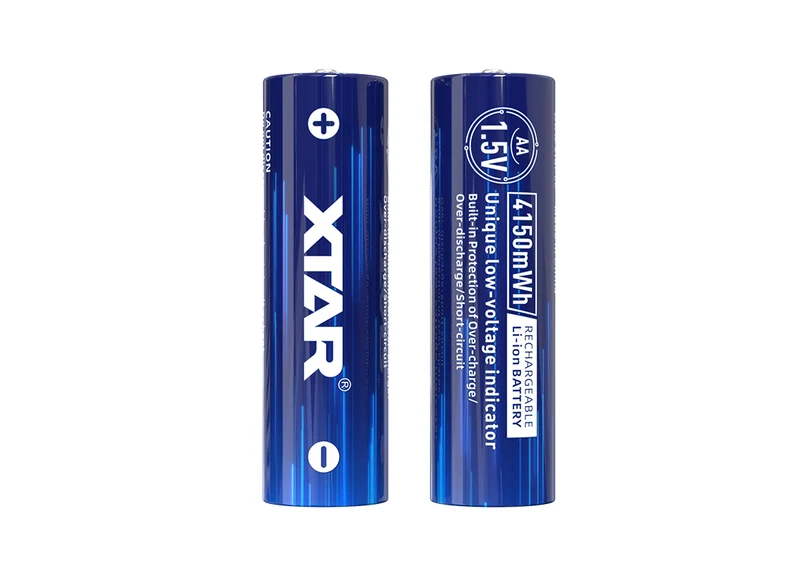 XTAR 1,5V AA 4150mWh Li-Ion Akku – 4er-Set | 2500 mAh Konstante Spannung & Akkuwechselanzeige