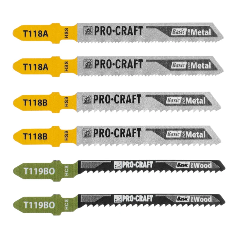 Procraft JB15 Stichsägeblatt Set 15 tlg. 1 - 50 mm für Holz und Metall