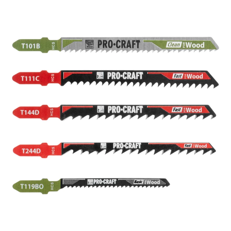 Procraft JB6 Stichsägeblatt Set 5 tlg. 2 - 50 mm für Holz