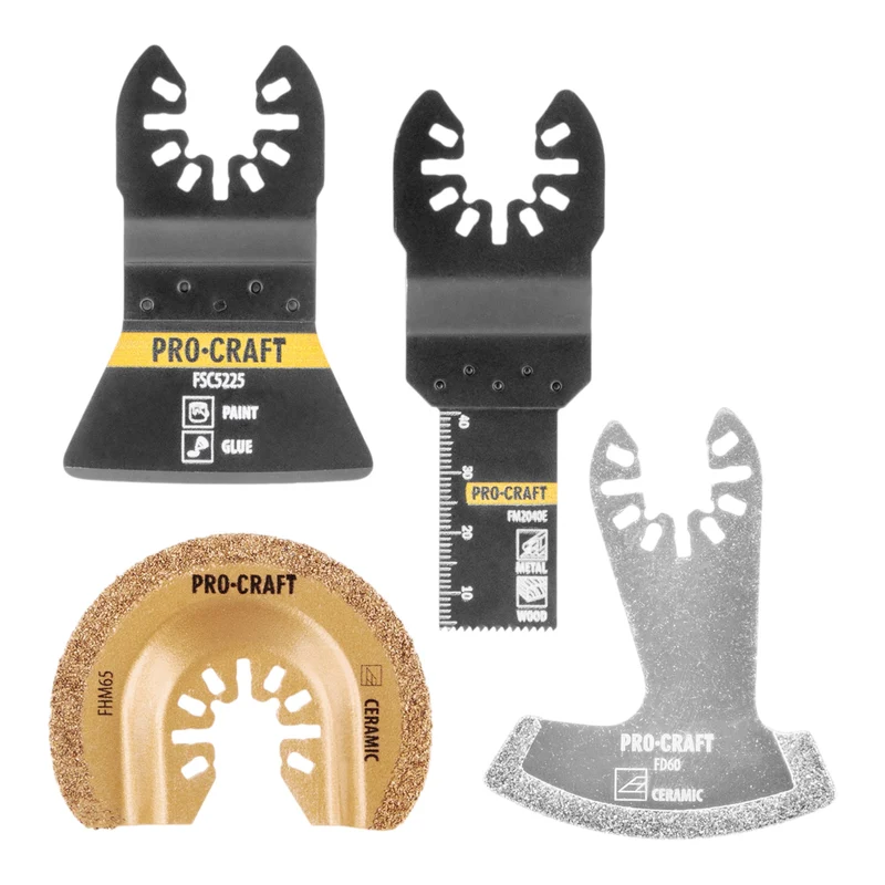 Procraft MB4 Universal Zubehör Set 4 tlg. für oszillierende Multifunktionswerkzeuge