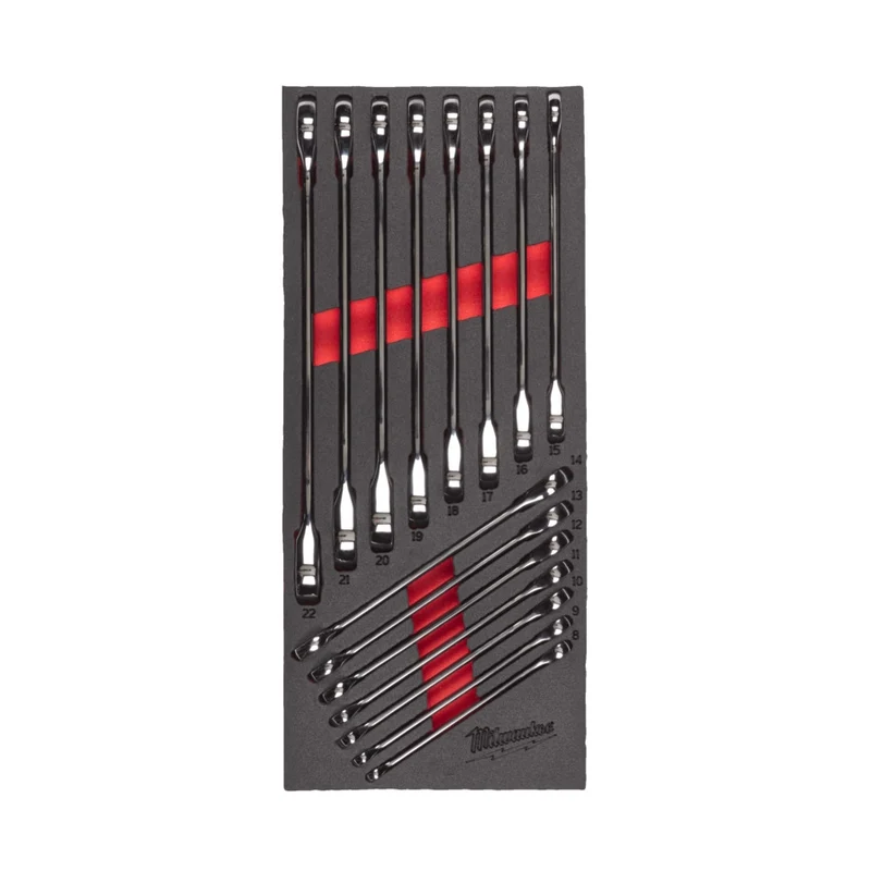 Milwaukee Einlage für Werkstattwagen 78 cm MAX BITE Ratschen-Ringmaulschlüssel 15 tlg.