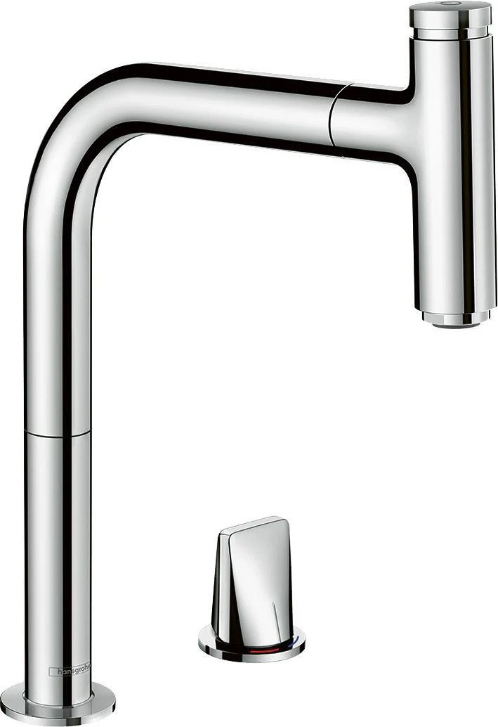 Hansgrohe Metris Select M71 Zweiloch-Küchenmischer ComfortZone 220 Eco Chrom