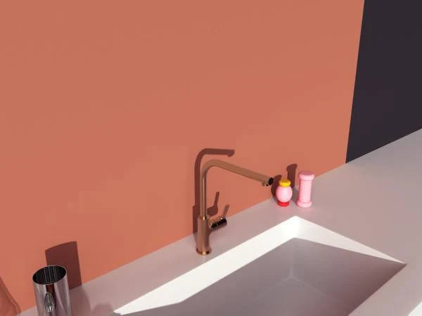IDEAL STANDARD Gusto Küchenarmatur 232 mm L-Auslauf Sunset Rose Einhebelmischer