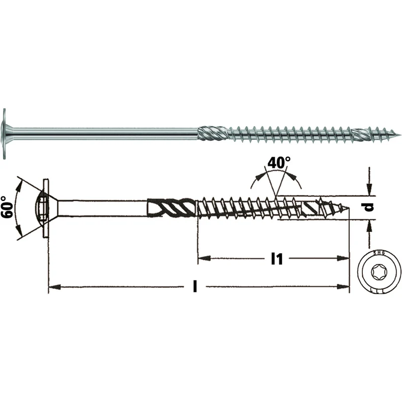 Spanplattenschraube Eurotec Tellerkopf