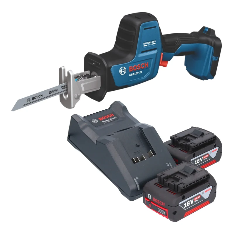 Bosch GSA 18V-24 Professional Akku Säbelsäge 18 V 230 mm Brushless + 2x Akku 4,0 Ah + Ladegerät