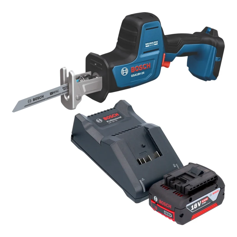 Bosch GSA 18V-24 Professional Akku Säbelsäge 18 V 230 mm Brushless + 1x Akku 4,0 Ah + Ladegerät