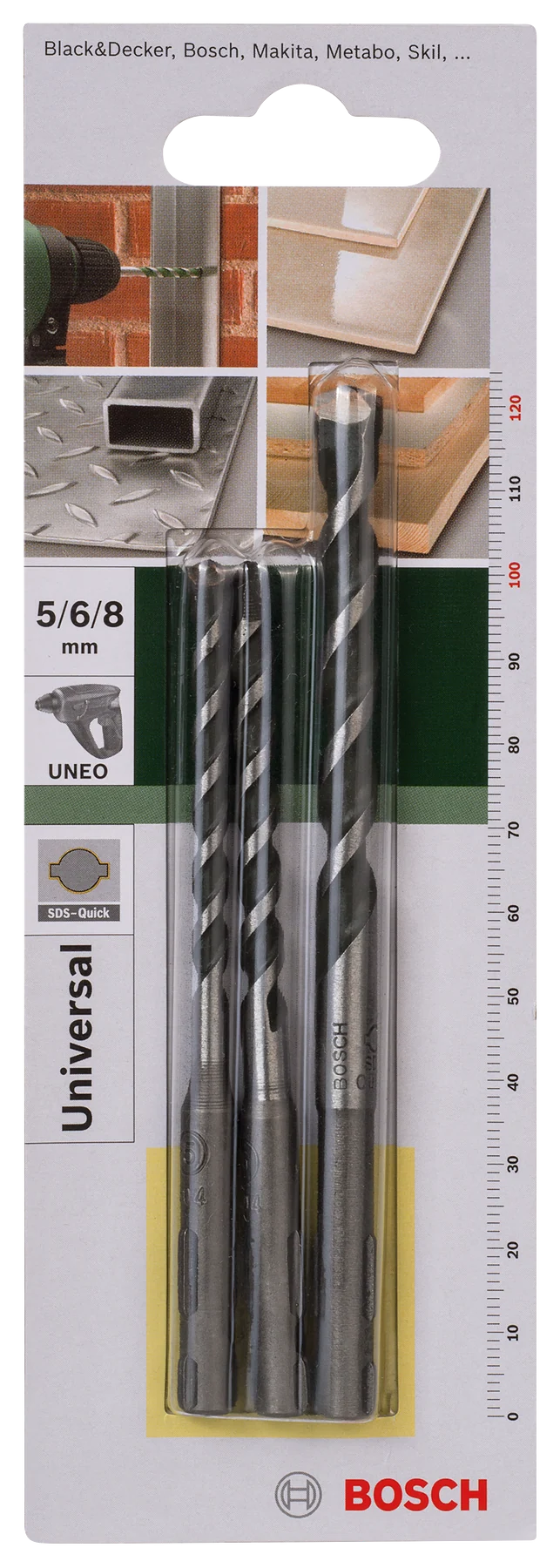 Bosch Uneo Mehrzweckbohrer-Set SDS-Quick Ø 5/6/8 mm 3tlg.