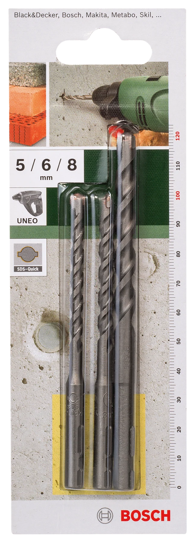Bosch Uneo Bohrer-Set für Beton mit SDS-Quick Ø 5/6/8 mm 3tlg.