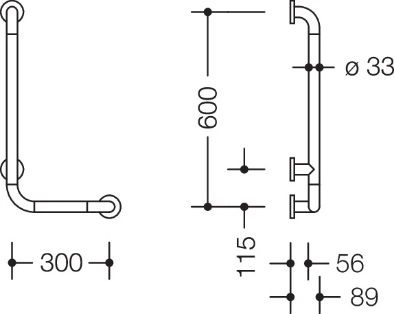 HEWI Winkelgriff Ser 801, d:33