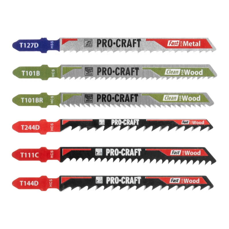Procraft JB11 Stichsägeblatt Set 10 tlg. 1 - 50 mm für Holz und Metall