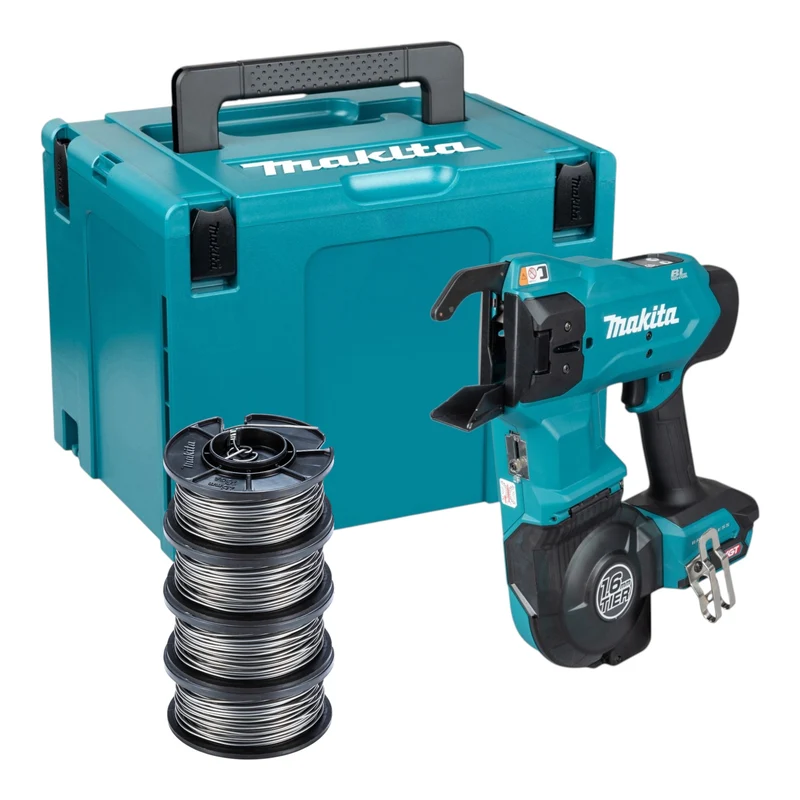 Makita TR 001 GZ Akku Bewehrungsverbinder 40 V max. 1,6 mm Brushless + 4x Bindedraht + Makpac - ohne Akku, ohne Ladegerät