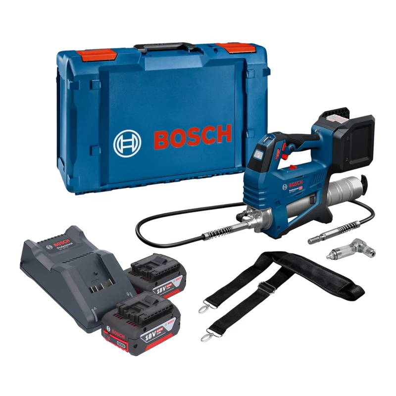 Bosch GFP 18V-10 Akku Fettpresse 18 V 10000 psi + 2x Akku 4,0 Ah + Ladegerät + XL-Boxx