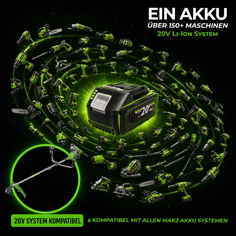 Procraft ATA-40BS Akku Freischneider 40 V 420 mm Brushless + 1x Akku 4,0 Ah + Ladegerät